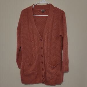 Spanner Cozy Chunky Knit Cardigan Sweater Wool Blend XL Warm Preppy Cottage
